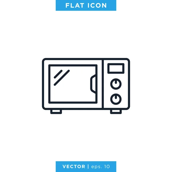 Mikrowelle Icon Vector Design Template Essbarer Schlaganfall — Stockvektor