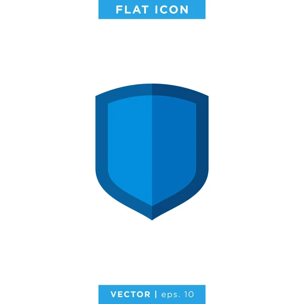 Blauw Schild Icoon Vector Logo Ontwerp Template — Stockvector