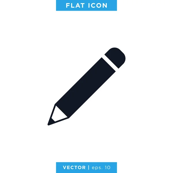 Potlood Ikoon Vector Logo Ontwerp Sjabloon — Stockvector