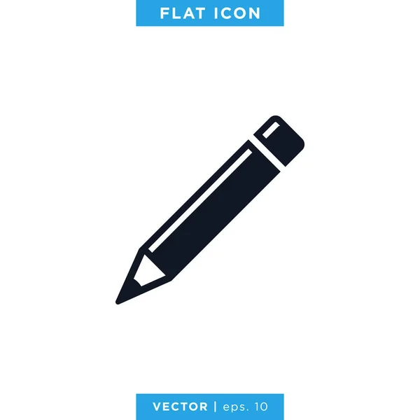 Potlood Ikoon Vector Logo Ontwerp Sjabloon — Stockvector