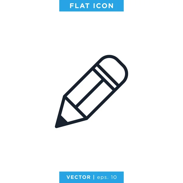 Potlood Ikoon Vector Logo Ontwerp Sjabloon — Stockvector