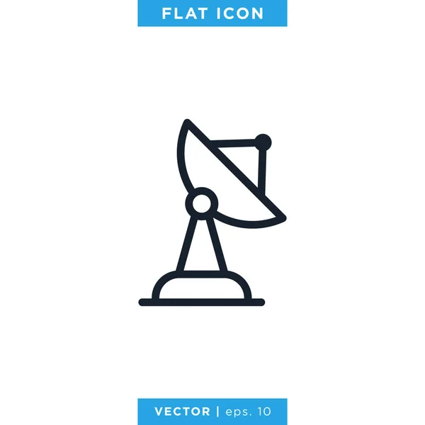 Satellite Dish Icon Vector Design Template Colpo Modificabile — Vettoriale Stock