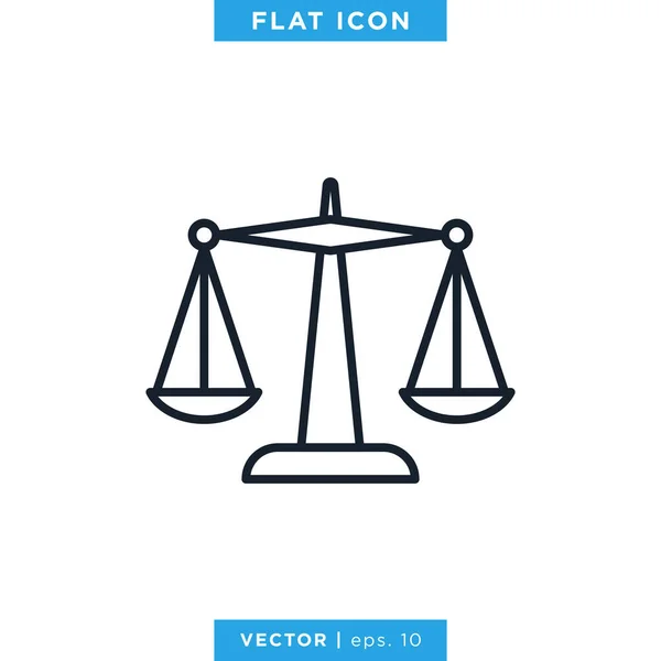 Modèle Conception Vectorielle Icône Échelle Justice Course Modifiable — Image vectorielle