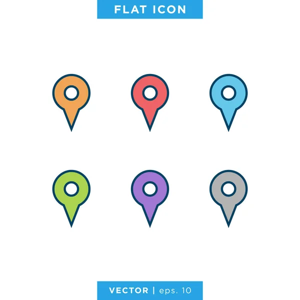 Kaart Pin Pointer Icon Vector Ontwerp Template Plaats Pin — Stockvector