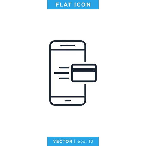 Mobiele Betaling Trendy Pictogram Vector Logo Design Template Telefoon Geld — Stockvector