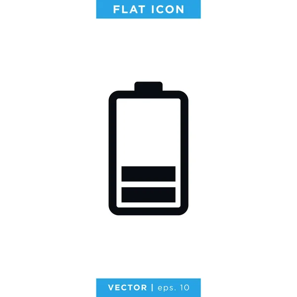 Modèle Plat Conception Vecteur Icône Batterie — Image vectorielle