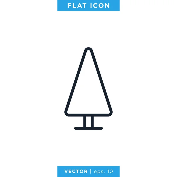 Árbol Pino Icono Ilustración Vector Diseño Plantilla Símbolo Del Parque — Vector de stock