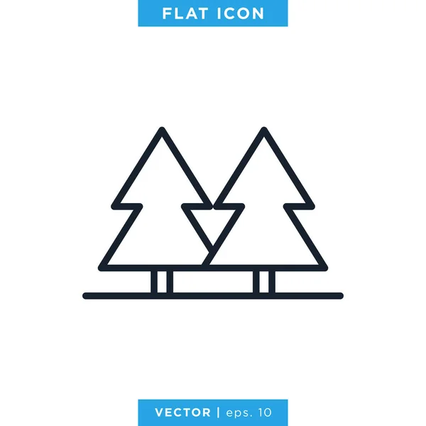 Pine Tree Icon Illustrazione Modello Progettazione Vettoriale Simbolo Del Parco — Vettoriale Stock