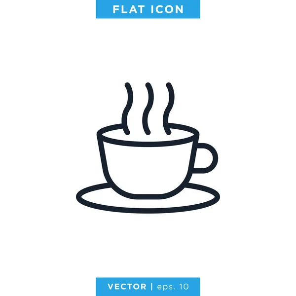 Kaffee Icon Vector Design Template Vorhanden Kaffeetasse Vorhanden Heißgetränk Ikone — Stockvektor