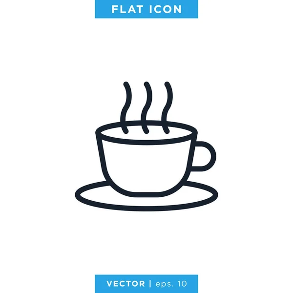 Koffie Icon Vector Ontwerp Template Koffiecup Warm Drankje Ikoon Bewerkbare — Stockvector