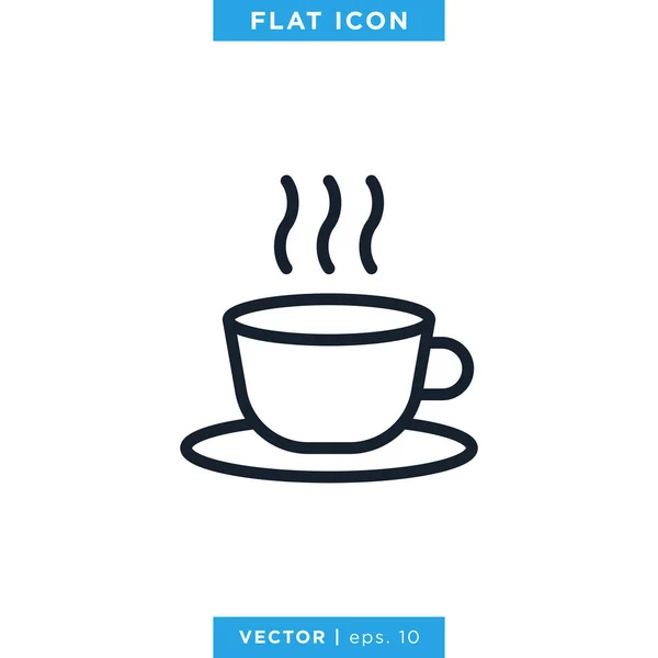 Kaffee Icon Vector Design Template Vorhanden Kaffeetasse Vorhanden Heißgetränk Ikone — Stockvektor