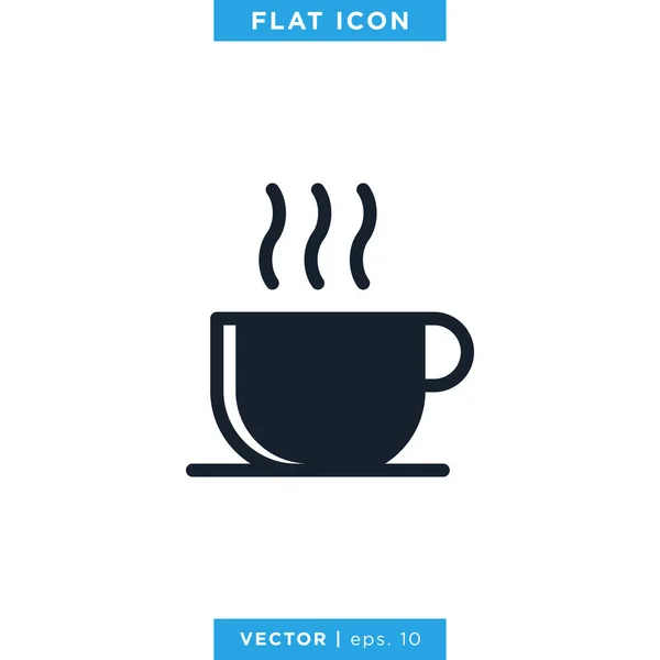 Kaffee Icon Vector Design Template Vorhanden Kaffeetasse Vorhanden Heißgetränk Ikone — Stockvektor