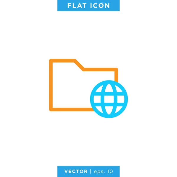 Modèle Conception Logo Vectoriel Icône Dossier Internet — Image vectorielle