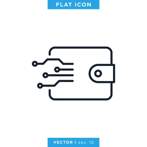 Digitale Wallet Icon Vector Ontwerp Template Bewerkbare Beroerte — Stockvector