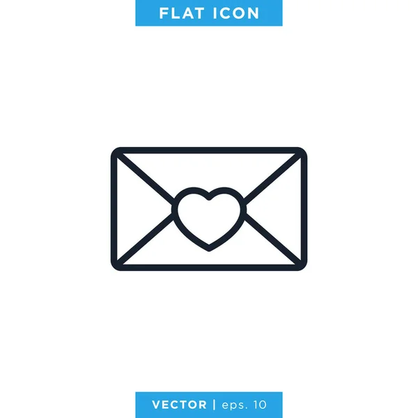 Love Letter Envelope Icon Vector Design Template Bewerkbare Beroerte — Stockvector