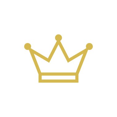 Crown Simge Vektör Logo Şablonu. Altın Renk.