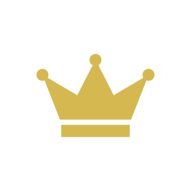 Crown Simge Vektör Logo Şablonu. Altın Renk.