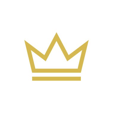 Crown Simge Vektör Logo Şablonu. Altın Renk.