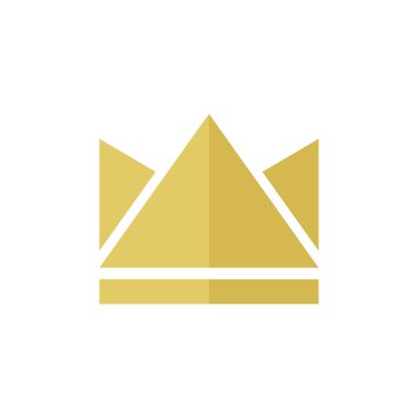 Crown Simge Vektör Logo Şablonu. Altın Renk.