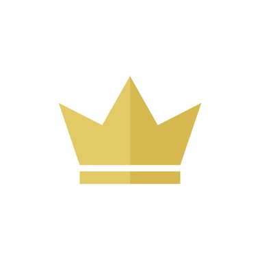 Crown Simge Vektör Logo Şablonu. Altın Renk.