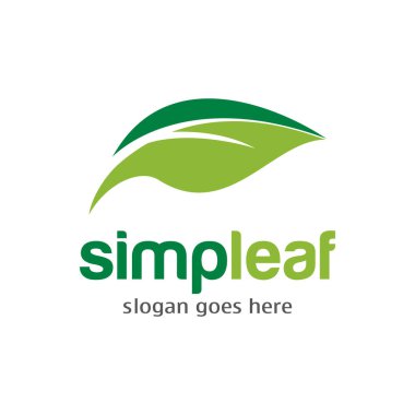 Yeşil Yaprak logo vektör tasarım şablonu