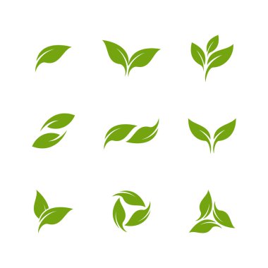 Yeşil Yaprak logo vektör tasarım şablonu