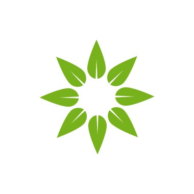 Yeşil Yaprak logo vektör tasarım şablonu