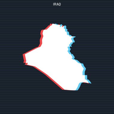 Irak Vektör Tasarım Şablonu Karanlık Arkaplan Haritası.