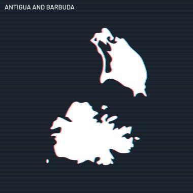 Antigua ve Barbuda Vektör Tasarım Şablonu Karanlık Arkaplan.