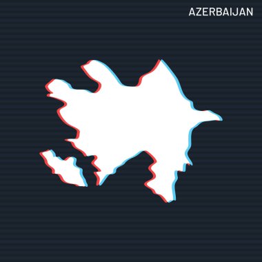 Azerbaycan Vektör Tasarım Şablonu Karanlık Arkaplan Haritası.