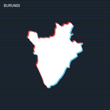 Karanlık Arkaplanda Burundi Vektör Tasarım Şablonu Haritası.