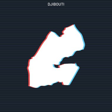 Karanlık Arkaplanda Cibuti Vektör Tasarım Şablonu Haritası.