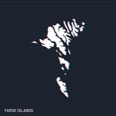 Faroe Adaları Vektör Tasarım Şablonu Karanlık Arkaplan.