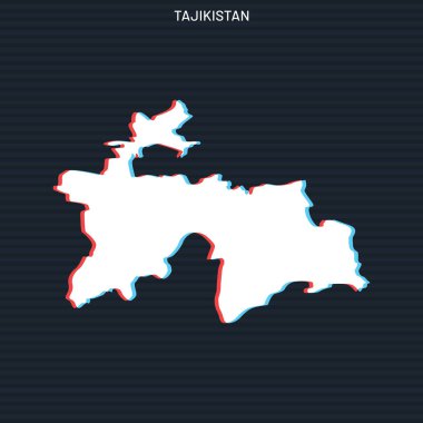 Karanlık Arkaplan Üzerine Tacikistan Vektör Tasarım Şablonu Haritası.