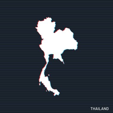 Karanlık Arkaplanda Tayland Vektör Tasarım Şablonu Haritası.