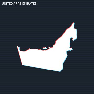 Birleşik Arap Emirlikleri Vektör Tasarım Şablonu Karanlık Arkaplan Haritası.
