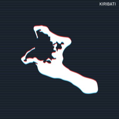 Kiribati Vektör Tasarım Şablonu 'nun Karanlık Arkaplan Haritası.