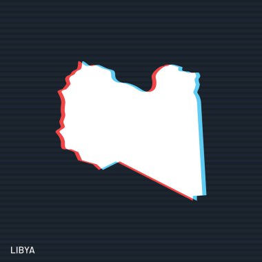 Libya Vektör Tasarım Şablonu Karanlık Arkaplan Haritası.