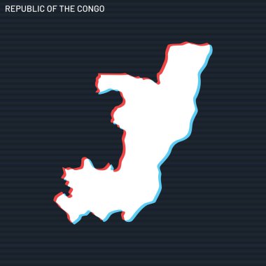 Kongo Vektör Tasarım Şablonu 'nun Karanlık Arkaplan Haritası.