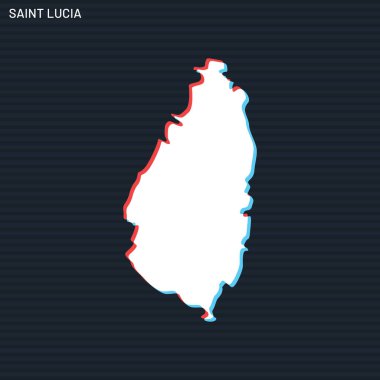 Karanlık Arkaplanda Aziz Lucia Vektör Tasarım Şablonu Haritası.