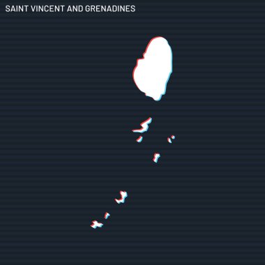 Saint Vincent ve Grenadines Vektör Tasarım Şablonu Karanlık Arkaplan.