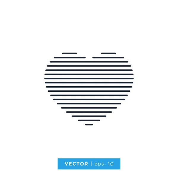 Modern Abstract Geometric Line Vector Design Template Heart Shape — Stock Vector