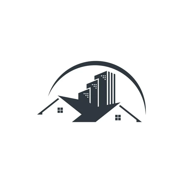 Onroerend Goed Huis Gebouw Bouw Logo Vector Design — Stockvector