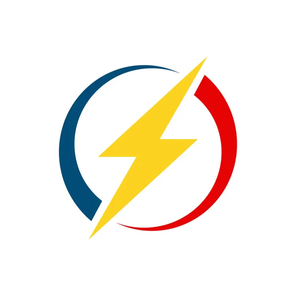 Şimşek Yıldırımı, Şimşek, Çemberdeki Şimşek Simge Vektör Logo Şablonu