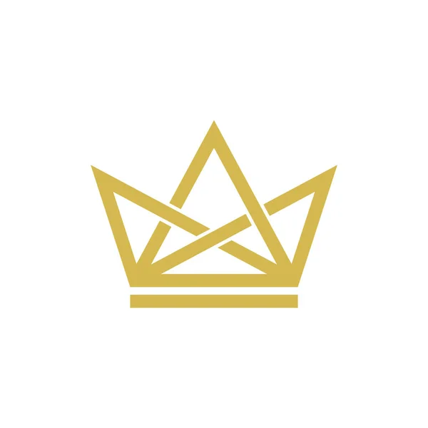 Crown Icon Vector Logo Template Gold Color — Stock Vector