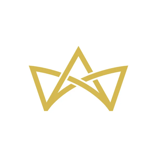 Corona Icono Vector Logo Plantilla Color Oro — Vector de stock