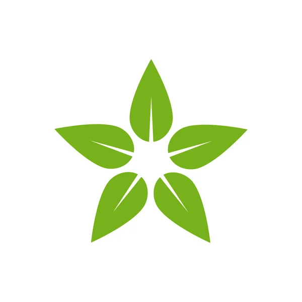 Plantilla Diseño Vector Logotipo Hoja Verde — Archivo Imágenes Vectoriales