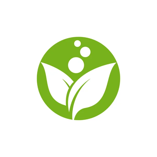 Templat Desain Vektor Logo Green Leaf - Stok Vektor