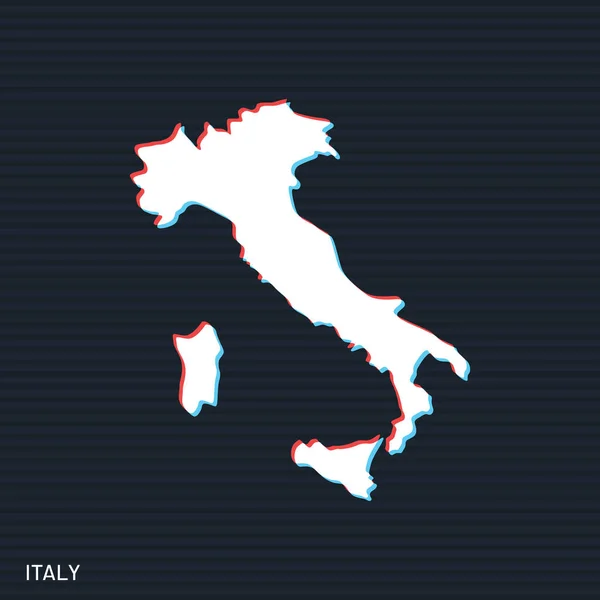 Mappa Italia Modello Design Vettoriale Sfondo Scuro — Vettoriale Stock