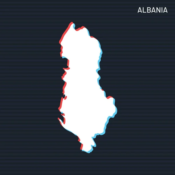 Mapa Albânia Modelo Design Vetorial Fundo Escuro — Vetor de Stock